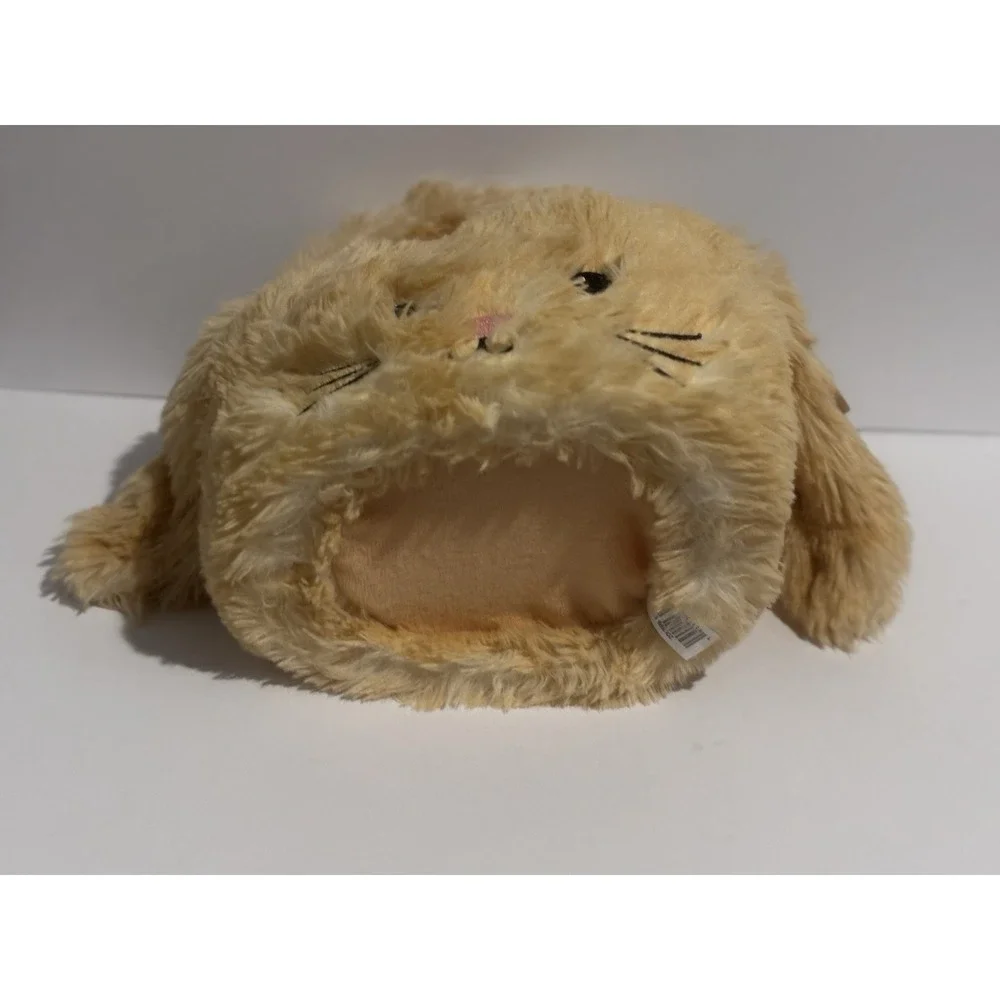 NEW Easter Basket Plush Bunny  Celebrate Rabbit Soft Handle Tan Khaki‎